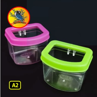 Cepuk Burung A2 Cangkir Tempat Wadah Pakan Makan Minum Burung Lovebird Murai Pleci Kenari Trucuk Cep