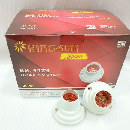 Fitting Plafon/Fitting Tempel Kayu/Fitting Lampu 2,5 Inci Kingsun E27