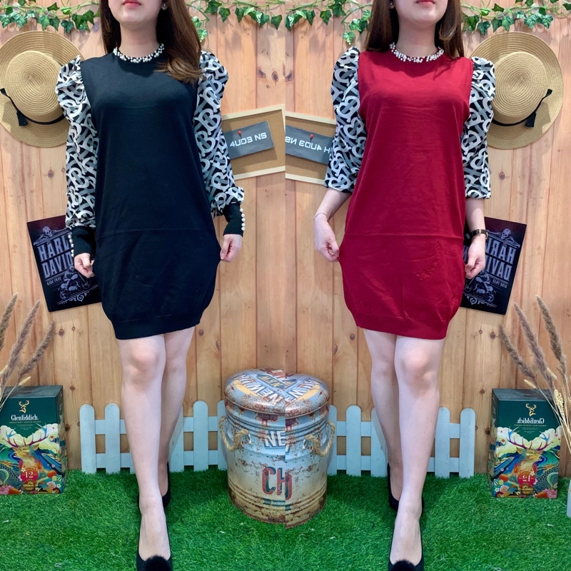 DRESS TUNIC TB PUFFY RAJUT IMPORT #G0012