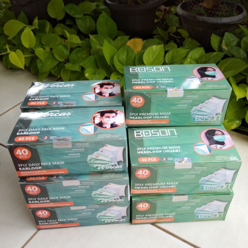 Masker medis 3 ply (worcas dan boson)
