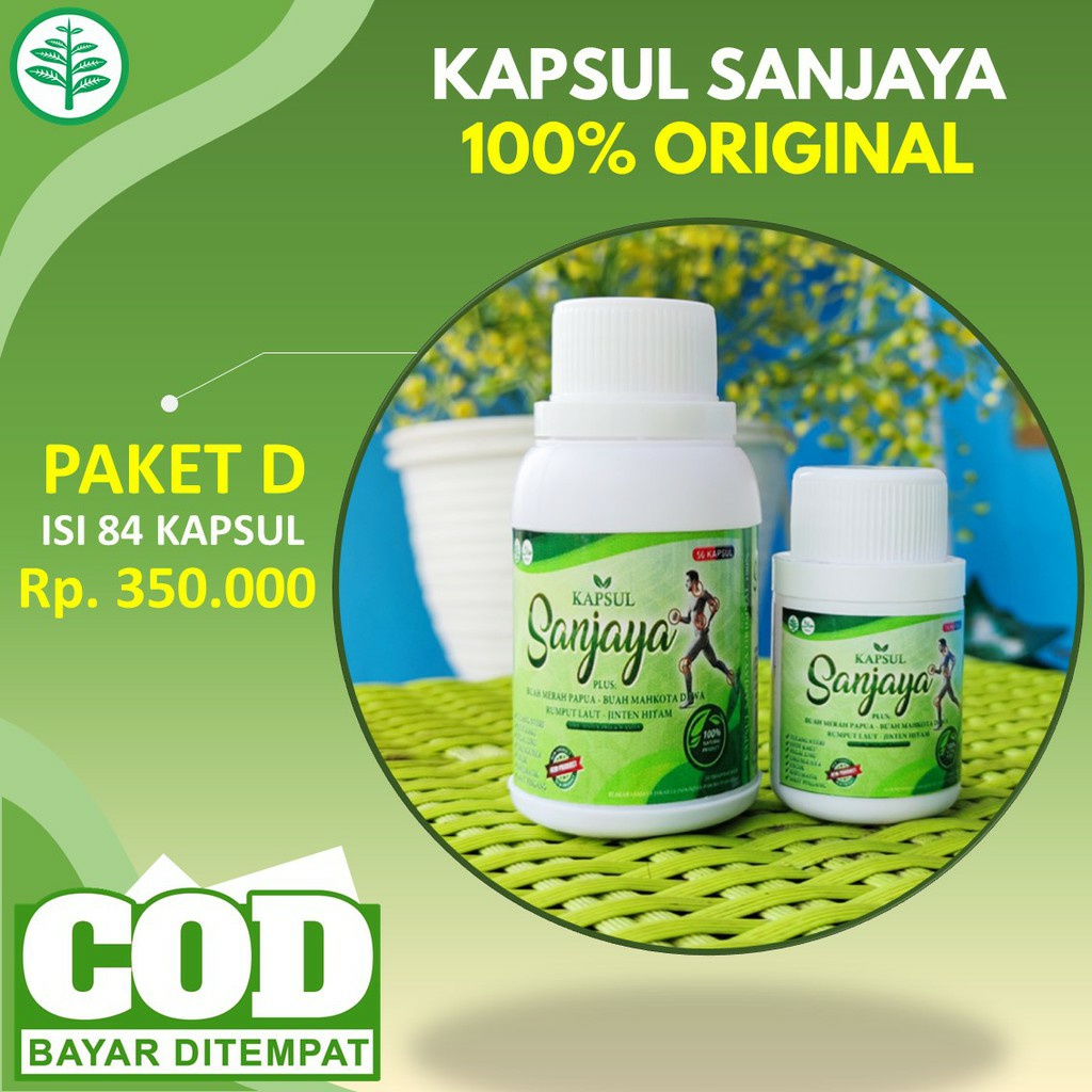 KAPSUL SANJAYA ORIGINAL ISI 84 KAPSUL ASAM URAT, PEGAL LINU, PINGGANG, OTOT KAKU, SENDI, STROKE, DLL