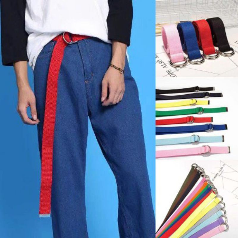 Ikat Pinggang Gesper Nylon Nilon Polos Ringbelt Ring belt