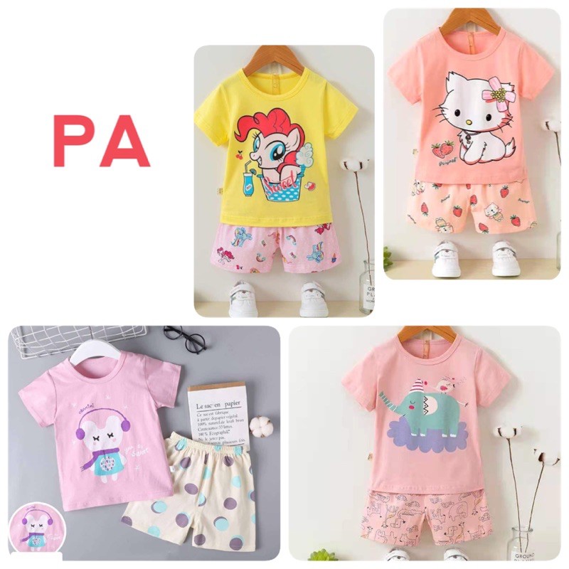 Mitolshop - Setelan impor anak/  baju lengan pendek anak/ piyama impor anak/ baju ku bao/ kubao