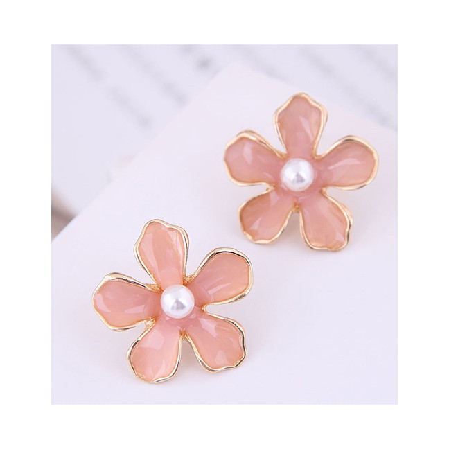 LRC Anting Tusuk Fashion Metal Flower Earrings A58791