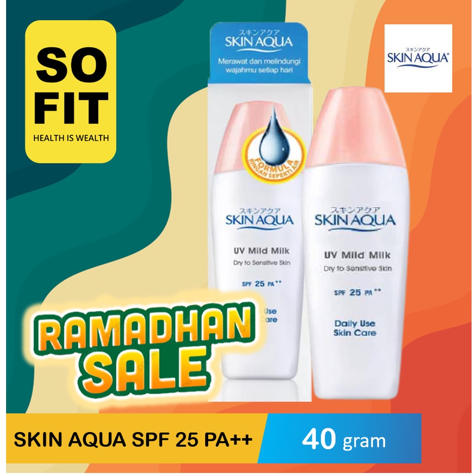 Skin Aqua UV Mild Milk SPF25 40gr / Sunblock Wajah / Skin Aqua SunScreen