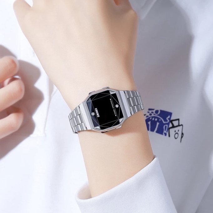 SKMEI 1797 Jam Tangan Wanita Digital Touch Display Tali Stainless Steel WATCHKITE WKOS