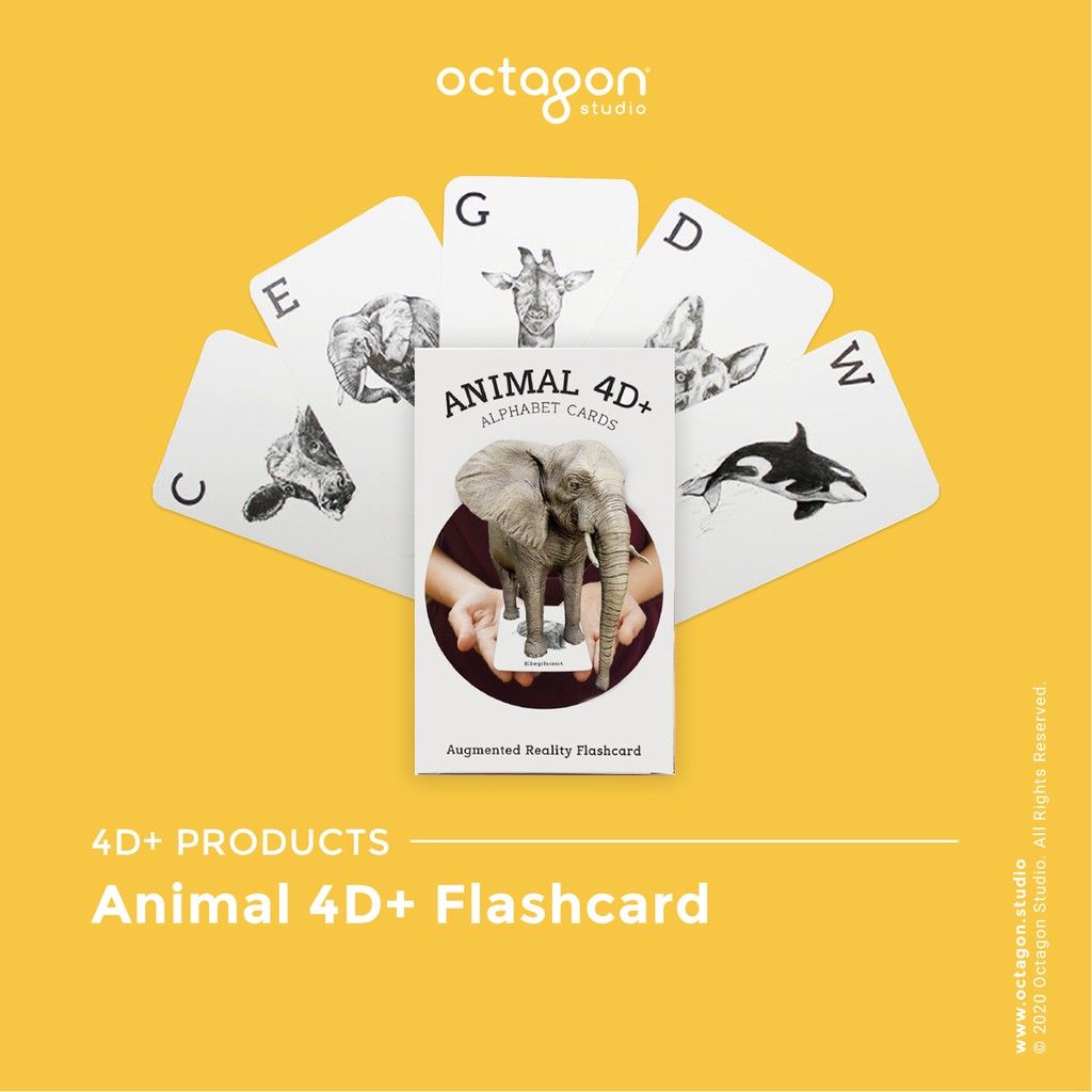 Kartu Animal 4d Flash Card Mainan Edukasi Anak Octagon Studio Shopee Indonesia