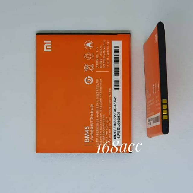 Baterai Batre Xiaomi Redmi Note 2 BM45 Batere Battery Xioami BM 45 Redmi Note2