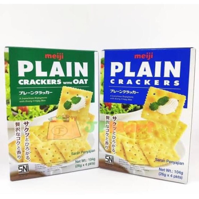 

504Oekh Meiji Plain Cracker & Meiji Plain With Oat 104Gr 6J4727iyfi