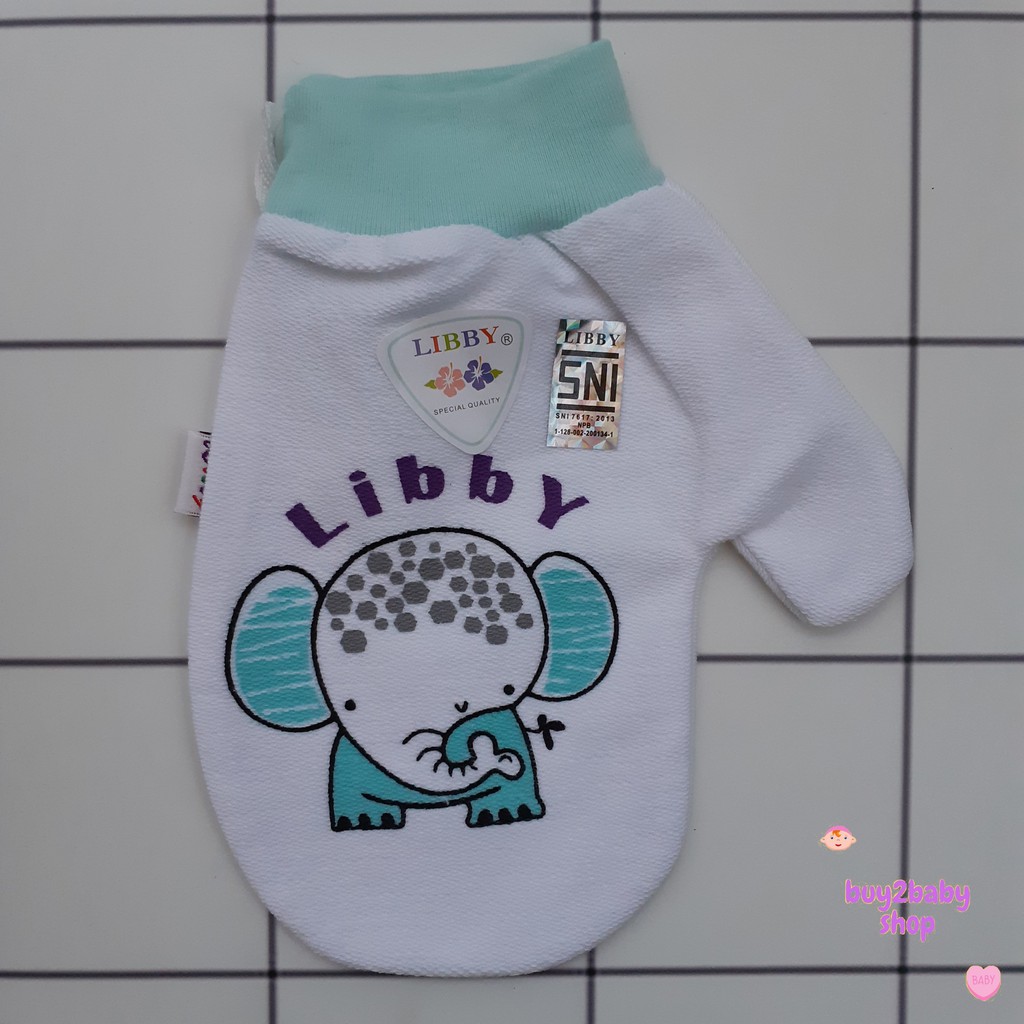 Waslap mandi bayi Libby baby model jari bahan handuk halus motif karakter 1 PCS