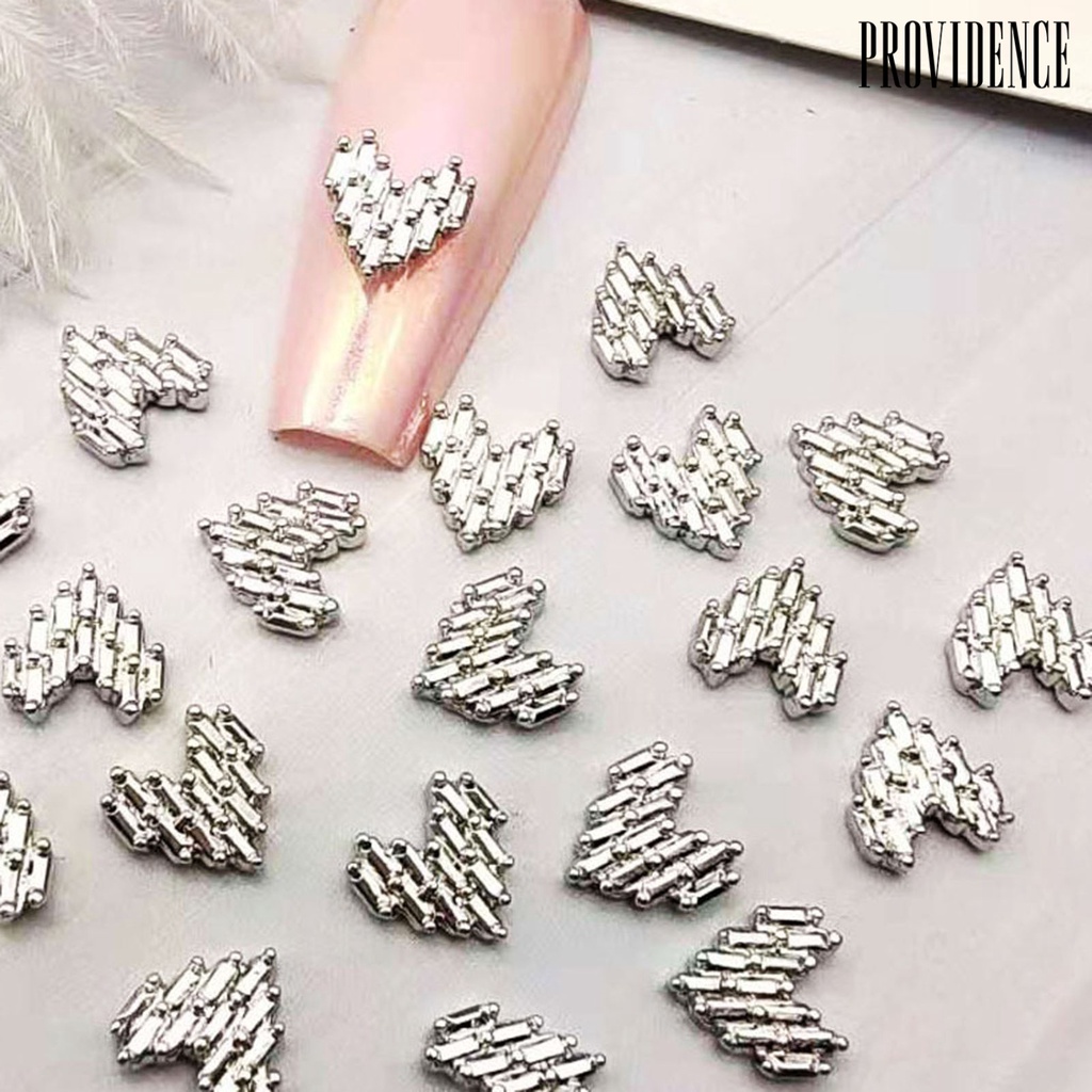 Providence 10Pcs / Set Berlian Imitasi Bentuk Hati 3D Untuk Dekorasi Nail Art Charms