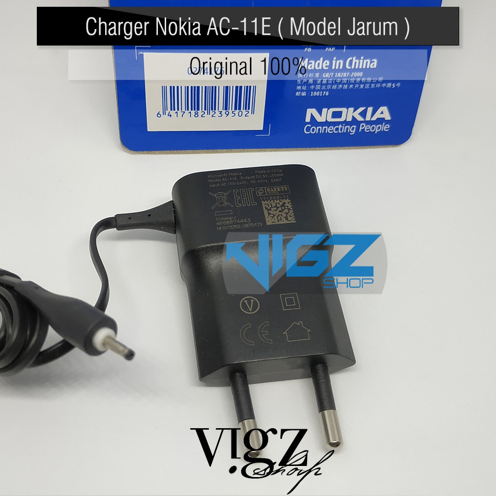 Charger Nokia Lubang Kecil AC-11E Nokia Jadul Original 100%