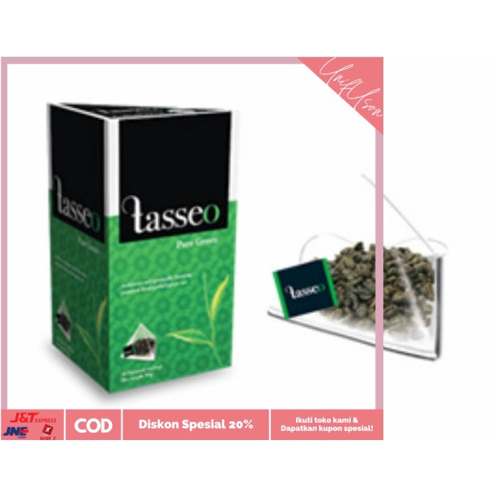 

⭐COD⭐ Tasseo Pure Green Tea Teh Hijau 45g 25 Tea bags