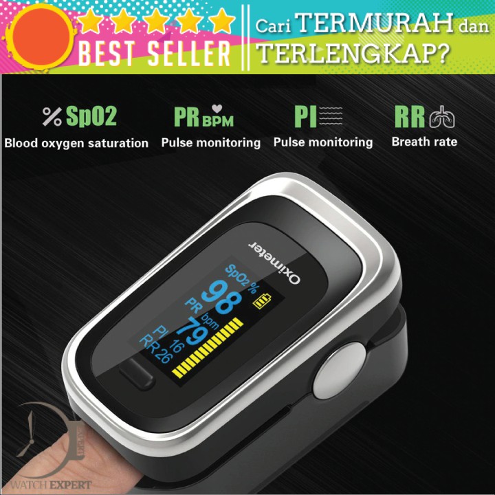 BAYAR DI TEMPAT Alat Pengukur Detak Jantung Fingertip Pulse Oximeter Sleep Monitor