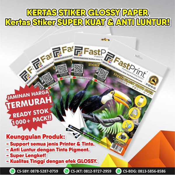 Special KERTAS  PRINTER  STIKER  GLOSSY  PHOTO PAPER A4 135 