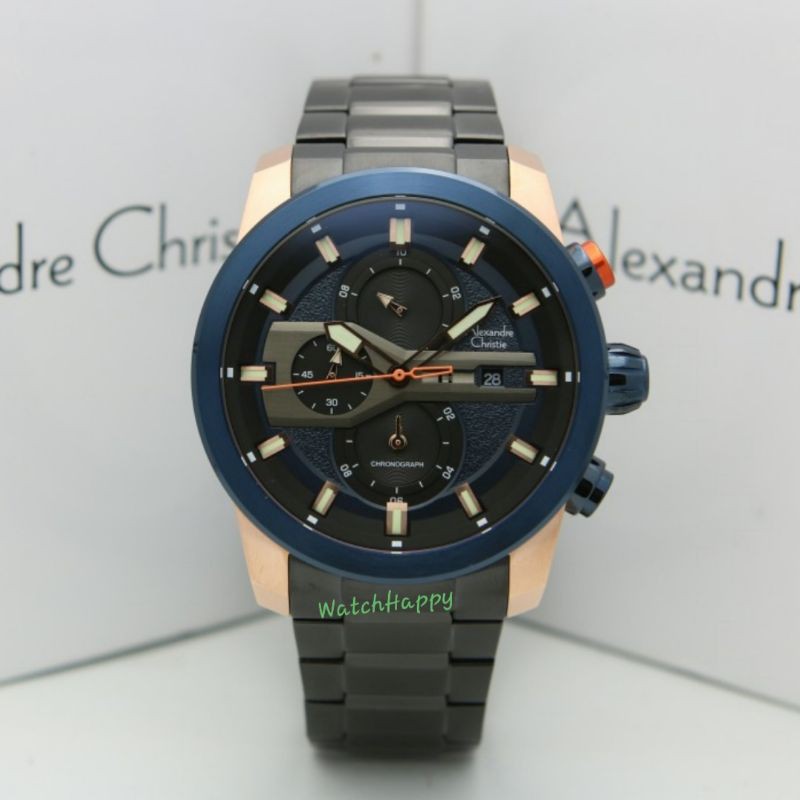 WatchHappy Alexandre Christie AC 6559 MC AC6559 MC 6559MC 6559 MC Men Watch Blue BlackRose Stainless