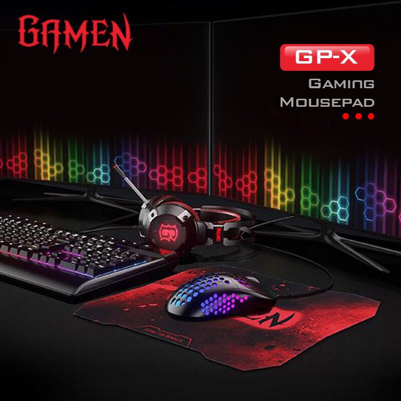 GAMEN GP-X Mousepad Gaming Anti Slip Soft Surface 25 x 29 cm  Black-Garansi