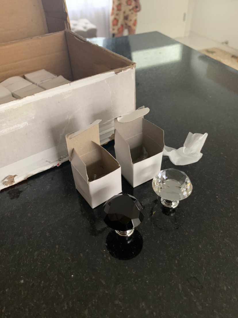 Handle Tarikan Laci Pintu Kristal Warna Putih Bening Ukuran 3cm