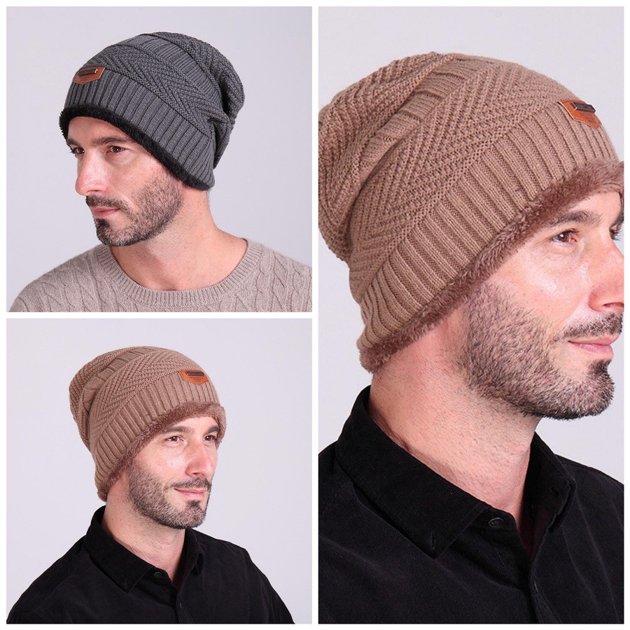 【Warna Dipilih】 Kupluk Beanie All Size Dewasa` Bahan Kaos Polos &amp; Wol