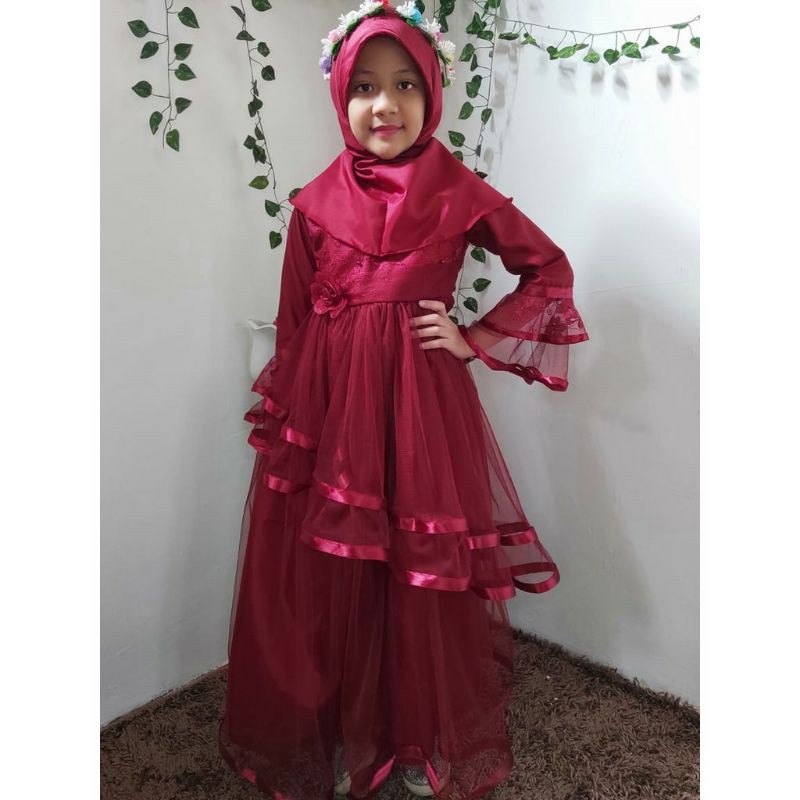 Baju Pesta Anak / Gaun Pesta Anak Muslim Umur 3 tahun - 10 tahun gamis anak dress anak