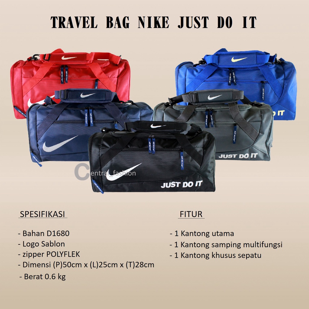 Tas Travel  Nike - Tas Olahraga Nike  Fitnes Duffel Bag Nike Tas Traveling Nike Pakaian Mudik Jinjing Pria Cowok Multifungsi Keren