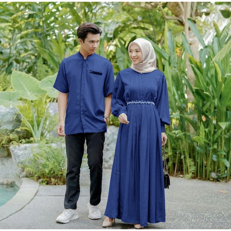 COUPLE RELINE PARTY DRESS / BAJU KONDANGAN COUPLE TERBARU / CP Reline / GAMIS DAN KEMEJA NIKAHAN SET / PAKAIAN COUPLE PASANGAN CP RELINE SHAKILA PREMIUM