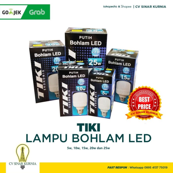 Lampu Bohlam LED TIKI 20Watt, 20W, 20 Watt, 20 W Bulb Asli Promo
