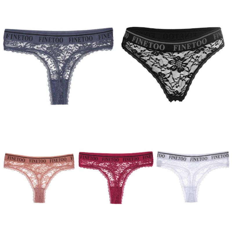 FINETOO FT43 Sexy Celana Dalam Wanita Thong Women Renda Elastis Panty Soft Lace