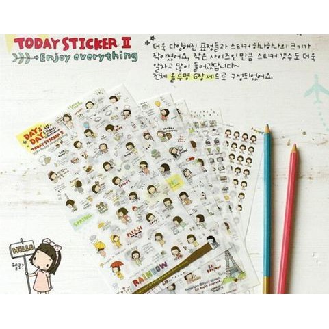 PONY BROWN DAY &amp; DAY Today Sticker II - Enjoy Everything (6pcs)