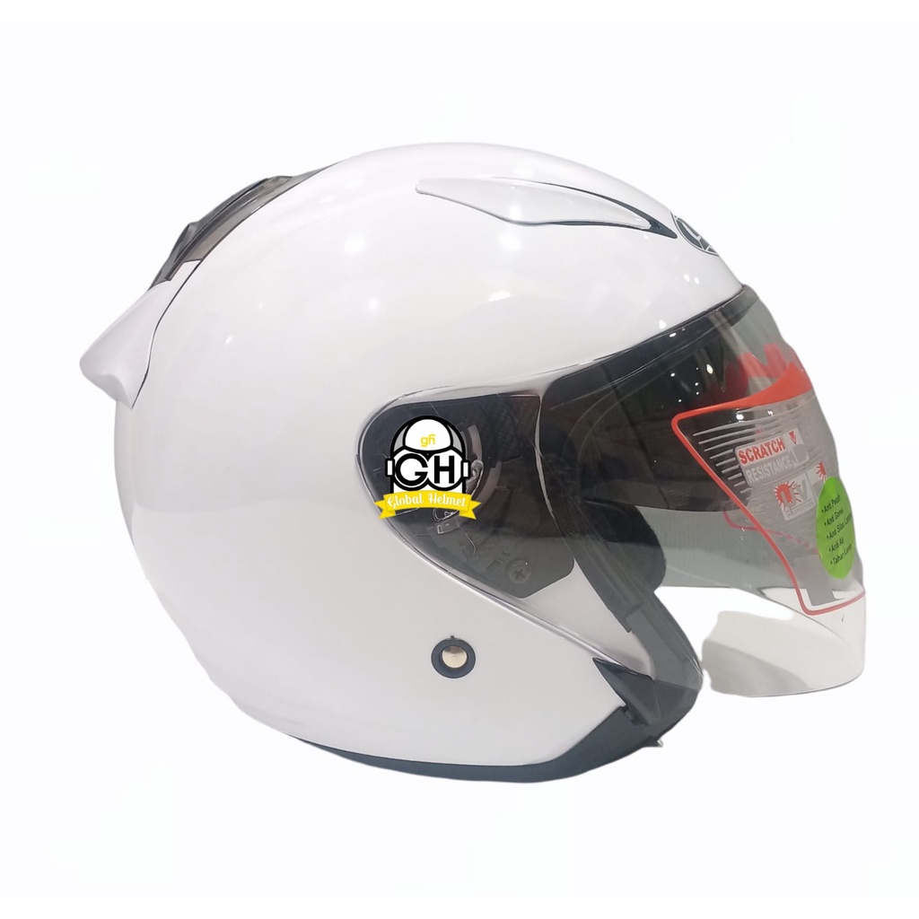 Helm Shell Rover Solid White Helm Shel Rover Solid Double Visor Original