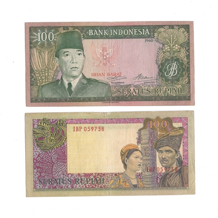 Uang kuno Indonesia 100 Rupiah 1960 Seri Soekarno (IRIAN)