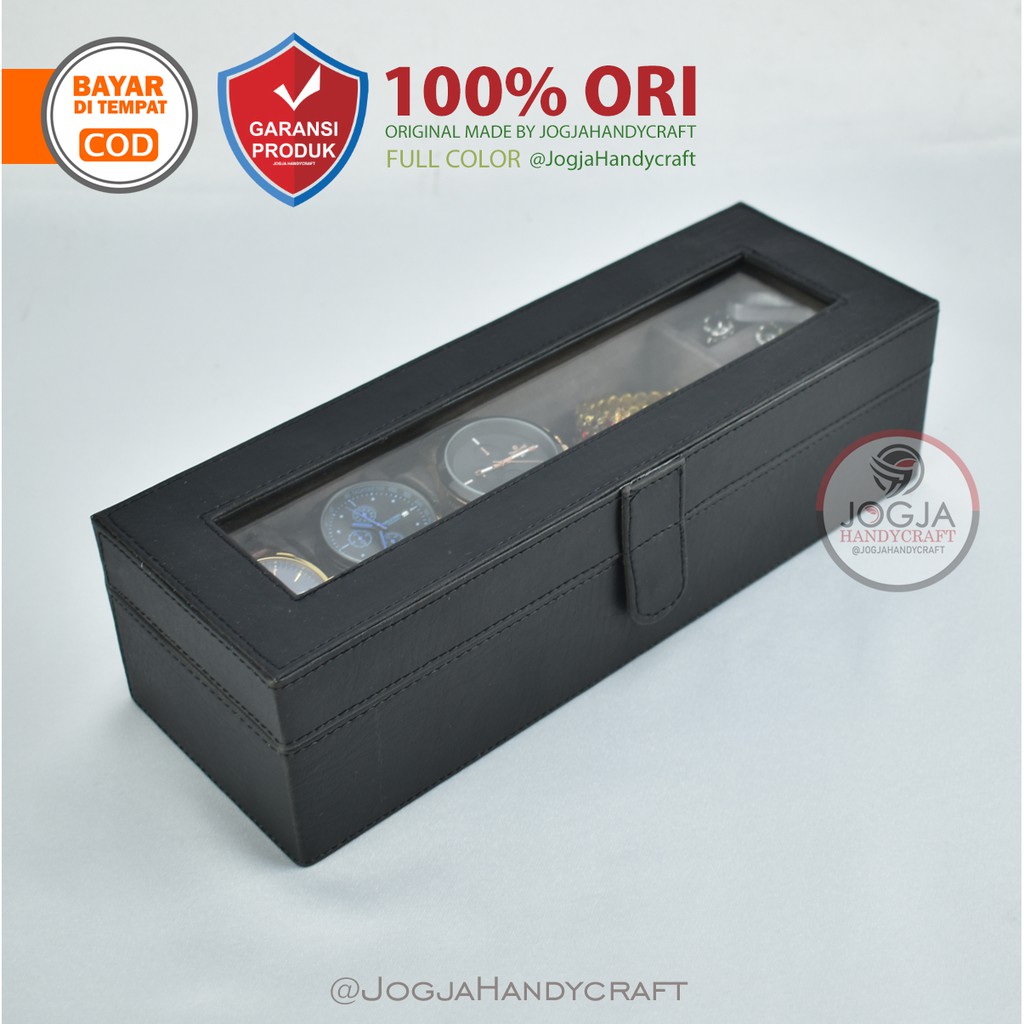 Black Grey Box Tempat Jam Tangan isi 3 + Tempat Perhiasan &amp; Aksesoris