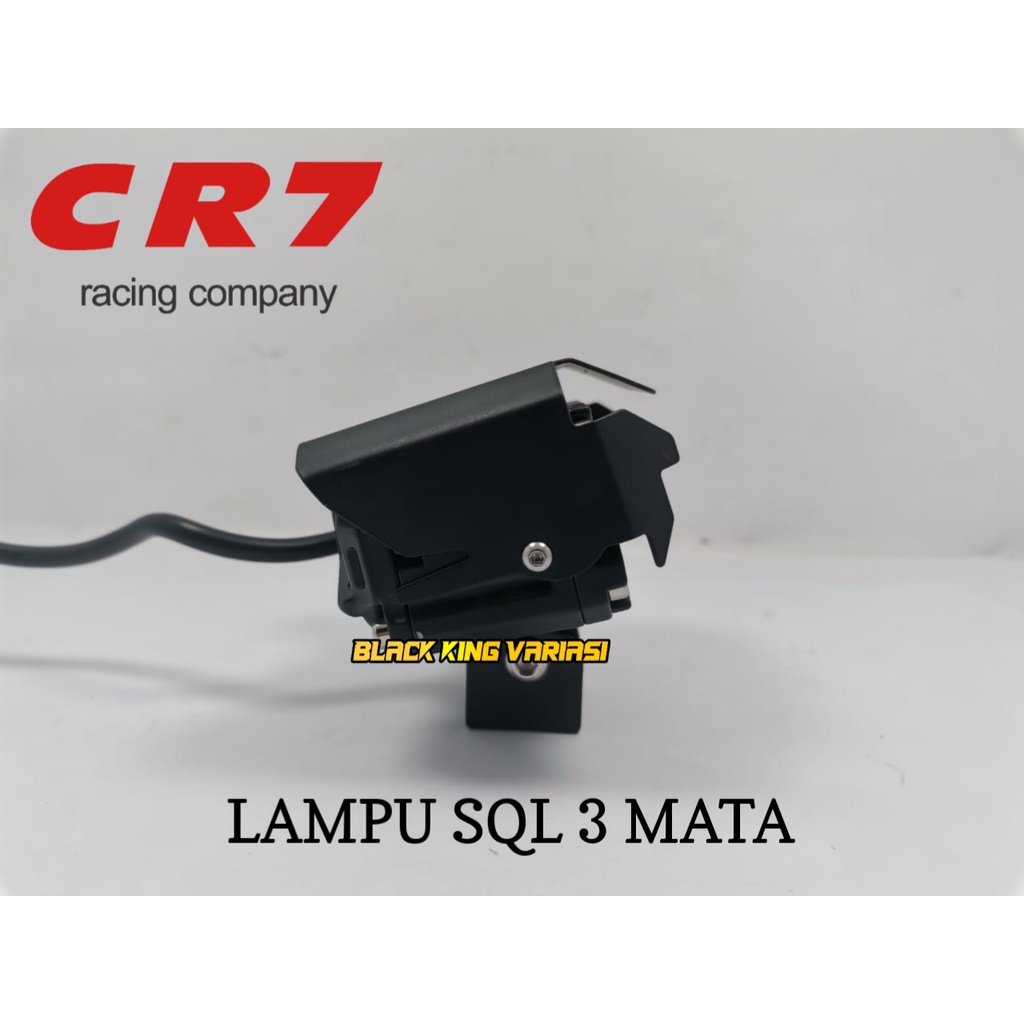 Lampu Tembak Led Foglamp CR7 SQL 3 Mata Laser Gun Putih Kuning 2 Warna Waterproof CR7 Lampu Tembak 3 Mata High Low