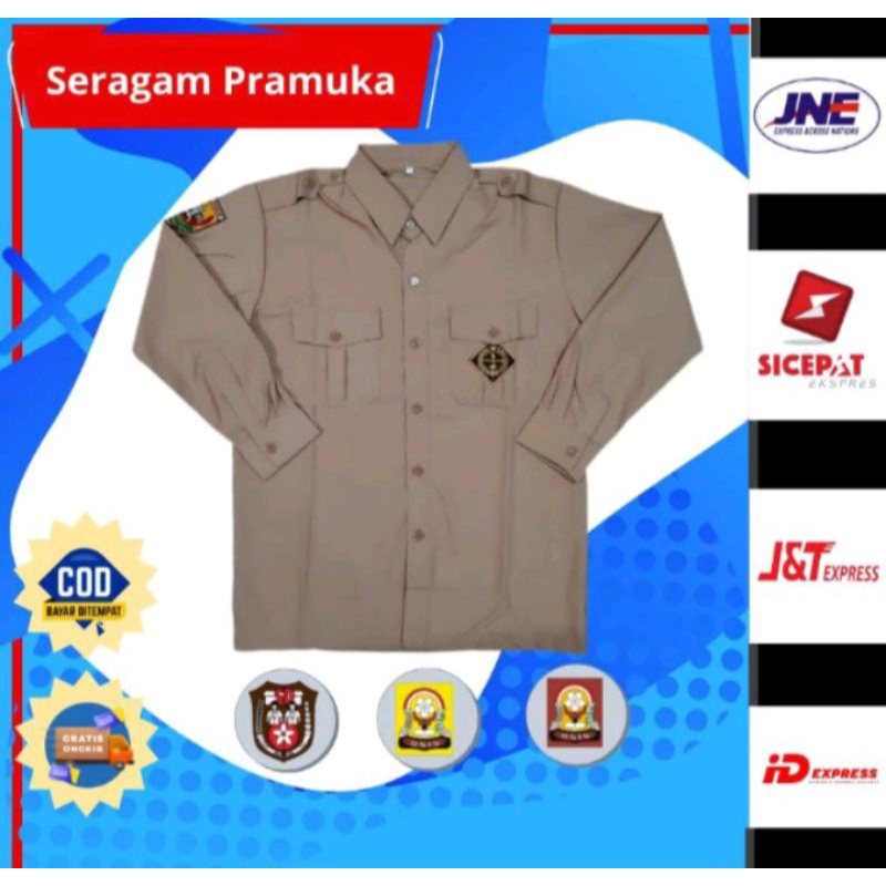 kemeja rapilo / baju pramuka rapilo / rapilo / kemeja panjang rapilo / baju pramuka coklat susu