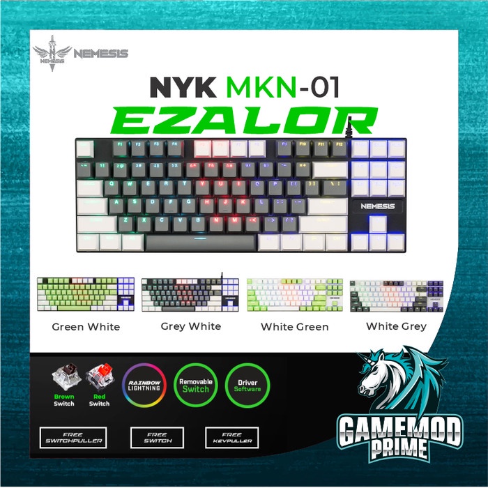 Keyboard Gaming Mechanical NYK Nemesis MKN-01 Ezalor 87 Keys Rainbow