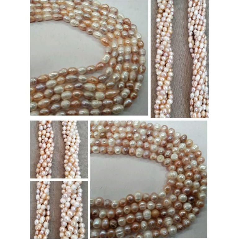 Mutiara Air Tawar Asli Mix 3 Warna Uk 8Mm-16Mm