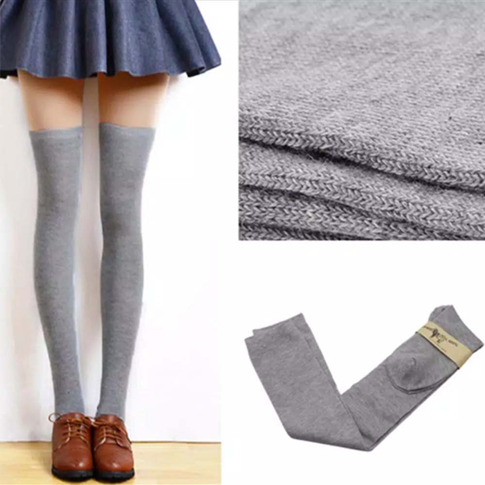 KT-02 overknee socks / KAOS KAKI sepaha warna hitam / putih