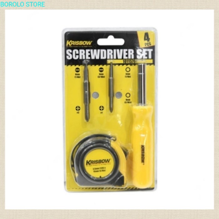 Krisbow Set Obeng Dan Meteran Pengukur / Screwdriver set