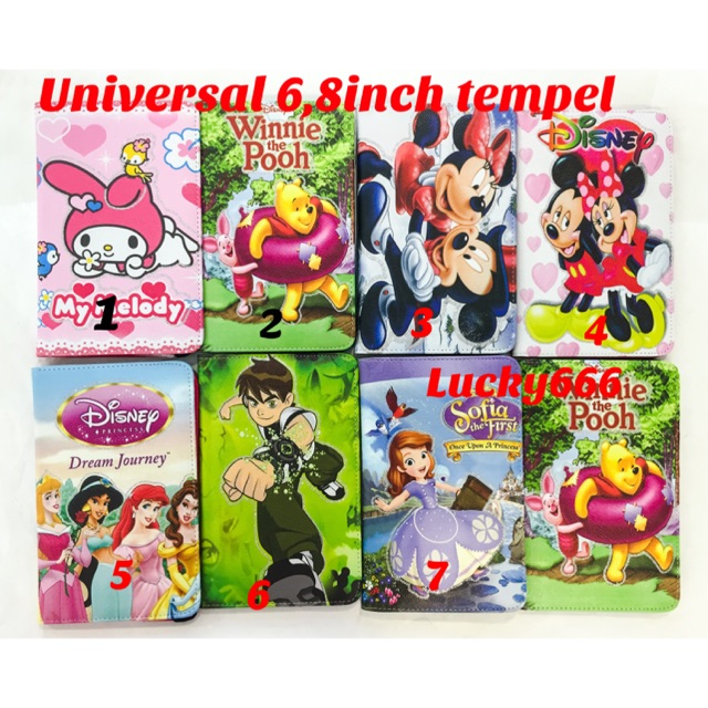 Case tab universal 6,8inch / sarung universal gambar 6,8" / 6,8inch