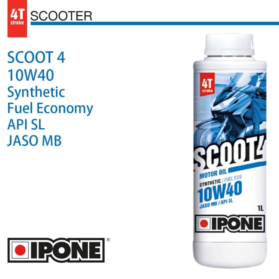 OLI MESIN IPONE SCOOT 4 10W40 FUEL ECO SYNTHETIC 1000ML NMAX PCX VARIO