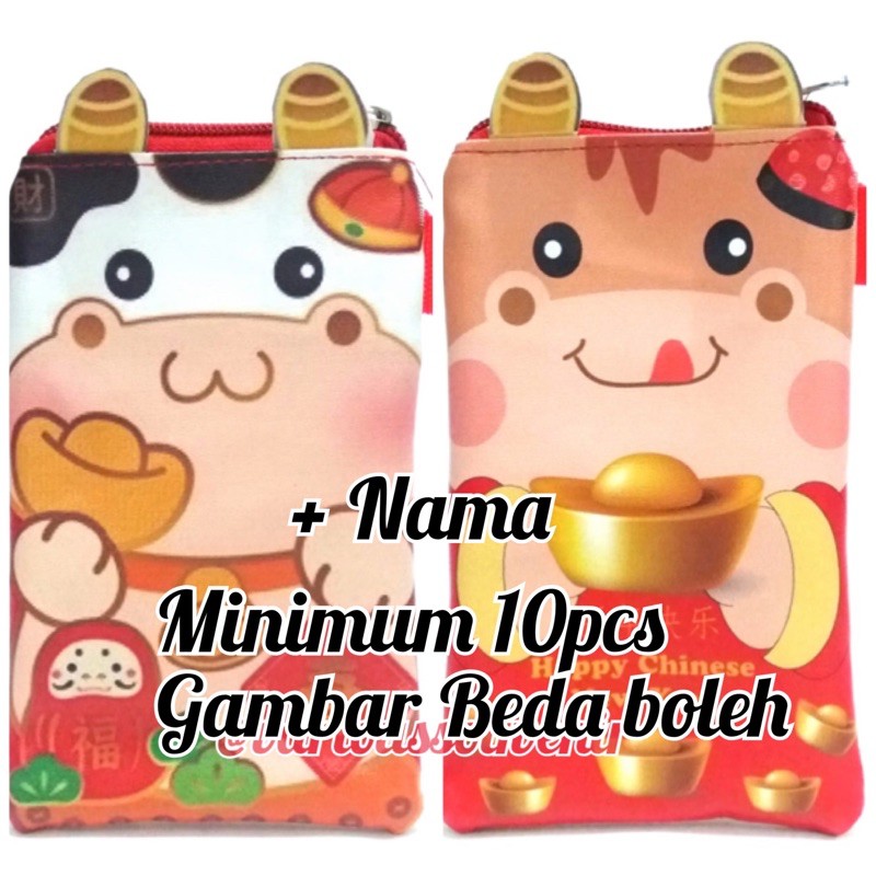 Custom Nama Dompet Angpao Imlek Shio Kelinci Rabbit Bunny Tahun 2023 Panjang Uang Tidak Dilipat Minim 10pcs