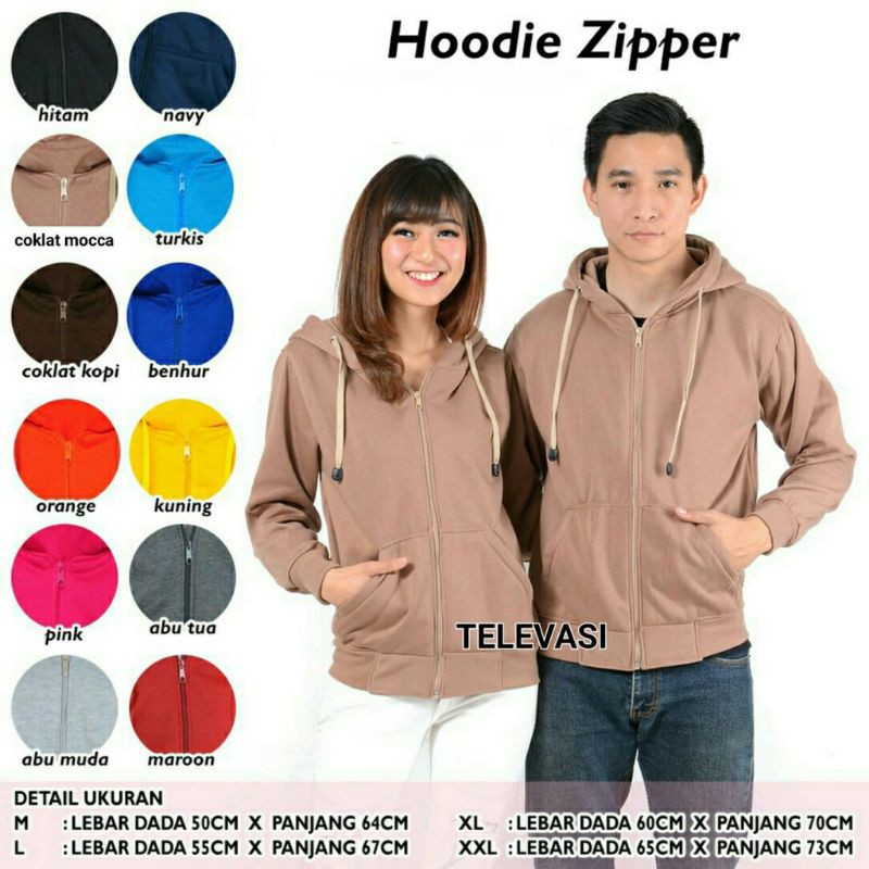 JAKET HOODIE POLOS / ZIPPER / ZIPHOODIE UNISEX MURAH