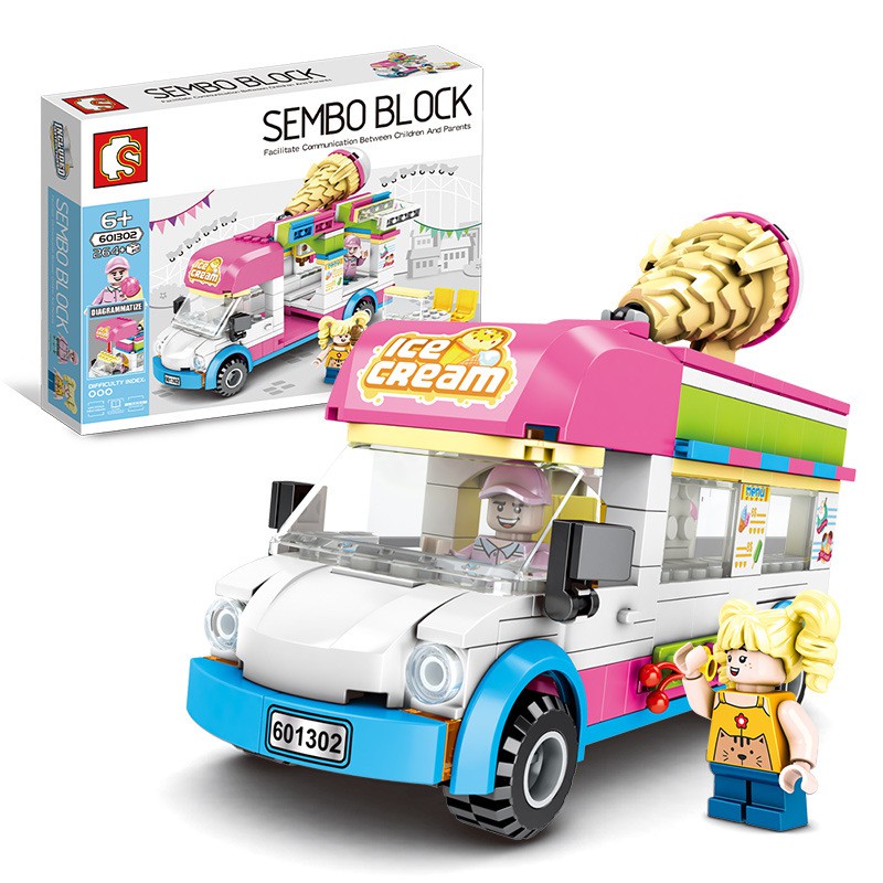 Semibo Mainan  Balok Susun Mobil Es  Krim  Untuk Edukasi Anak 