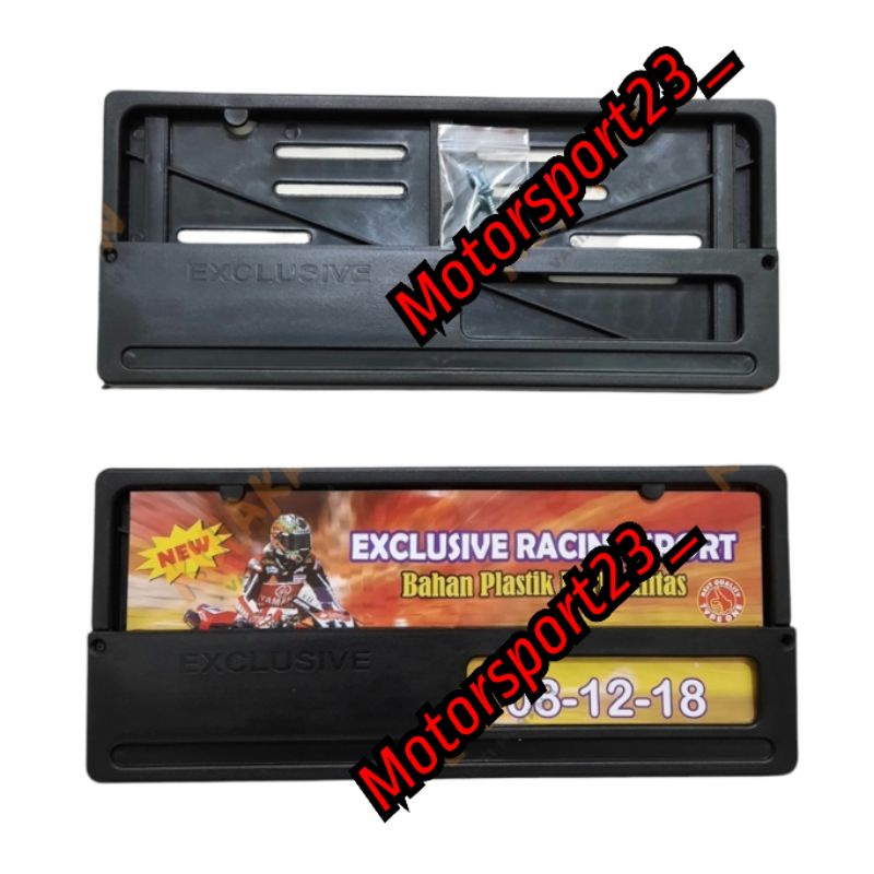 Cover Plat nomor exclusive hitam polos list merah pelindung plat nomor tempat plat nomor dudukan pla