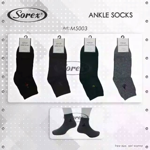 Kaos Kaki Pria Sorex M5003 Ankle Socks Polos Pendek  | Kaos Kaki Cowok Dewasa |ttc