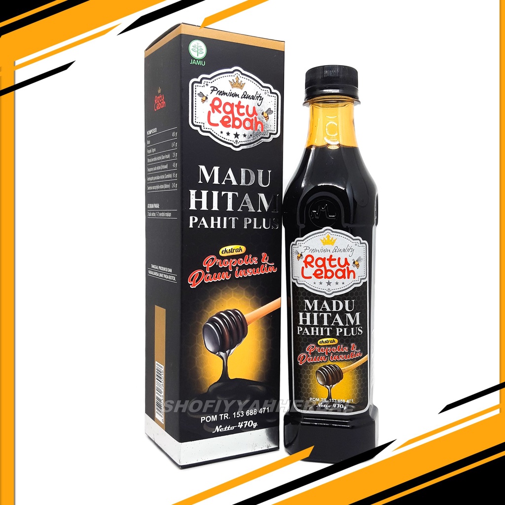 

Madu Hitam Pahit Ratu Lebah 470 G propolis sambiloto Obat Diabetes Kolesterol Asam Urat Darah Tinggi