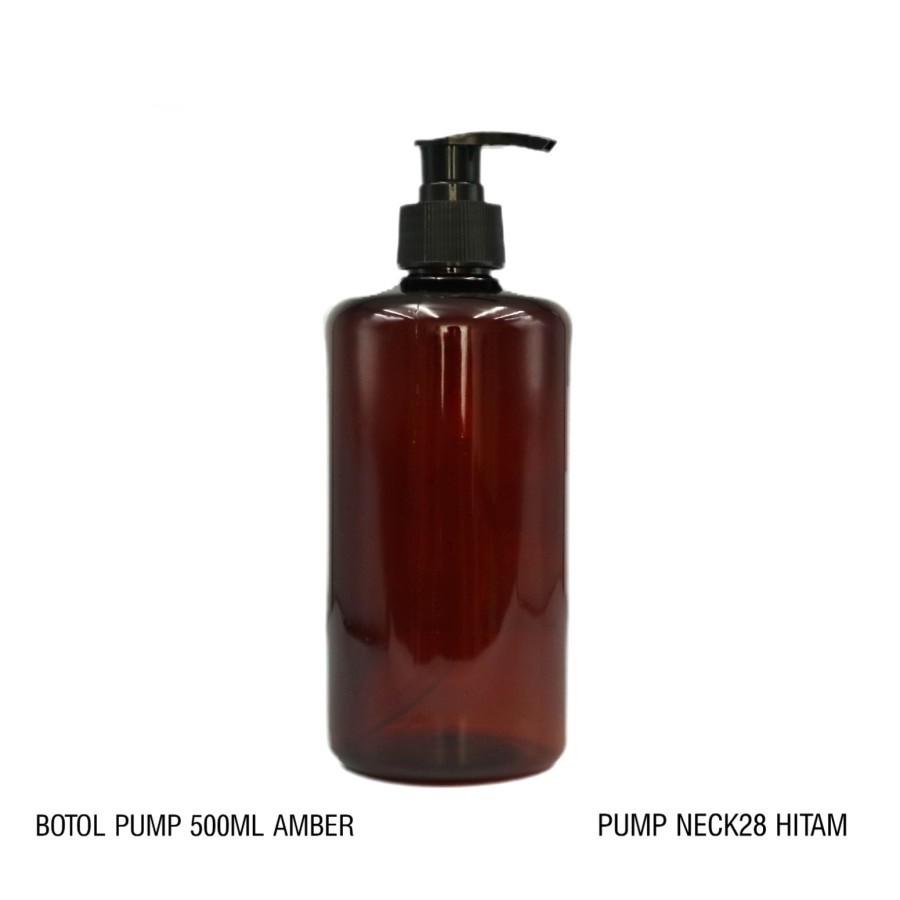 BABEE - BOTOL COKLAT AMBER 500ML TUTUP PUMP TEBAL DAN KERAS /BOTOL HAND SANITIZER/BOTOL SABUN