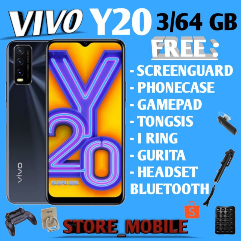 VIVO Y20 3/64 RAM 3GB ROM 64GB Y91C 2/32 GARANSI RESMI