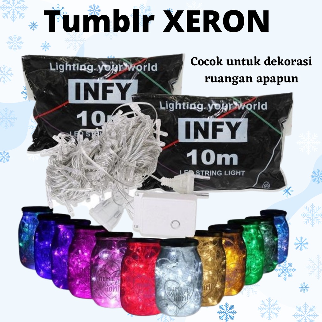 TERLARIS!!! Tanpa Botol Lampu Tumblr XERON 50LED 10MTR Packing Opp Lampu Hias LED