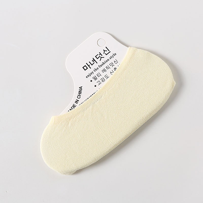 MURMURE.ID | KAOS KAKI HIDDEN SOCKS PRIA WANITA POLOS BAHAN BREATHABLE KAOSKAKI PENDEK CS037-IVORY